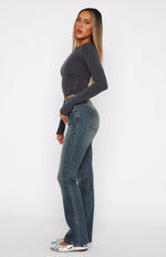 Elise High Rise Bootleg Jeans Mid Vintage Blue