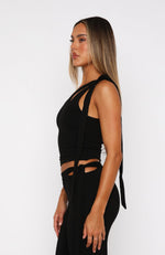 Reckless Romance One Shoulder Top Black