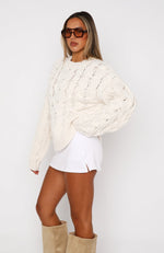 Real Feelings Oversized Knit Sweater Off White