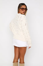 Real Feelings Oversized Knit Sweater Off White