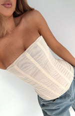 Tell Me A Secret Strapless Bustier Cream