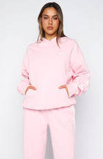 Star Student Oversized Hoodie Pink