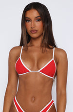 Take Notice Bikini Top Red/White