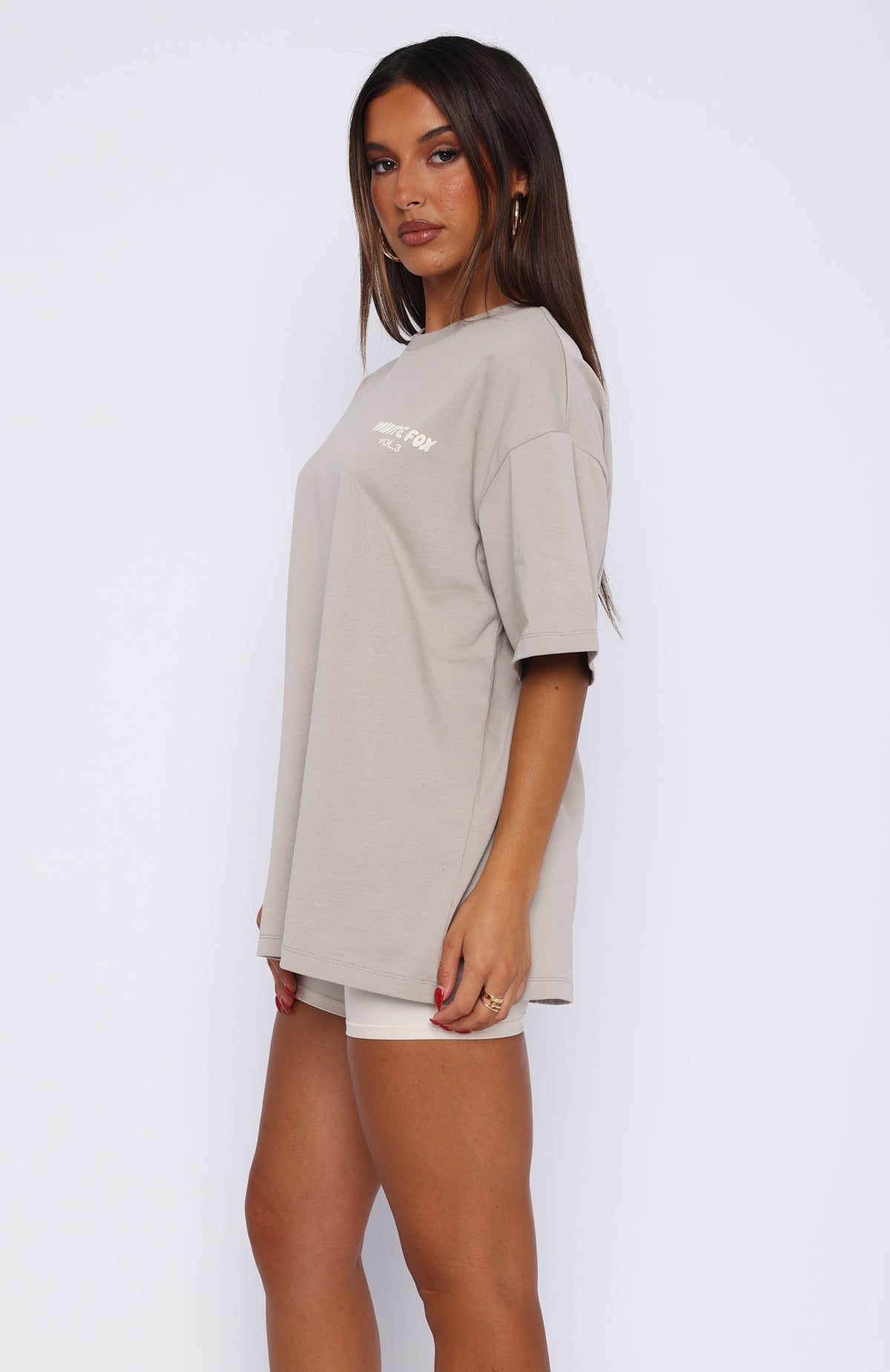 Offstage Oversized Tee Grey | White Fox Boutique