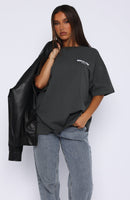 Offstage Back Graphic Oversized Tee Charcoal