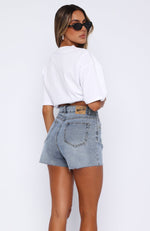 Sweet Serenity Denim Shorts Mid Blue