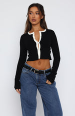 Good Manners Long Sleeve Top Black