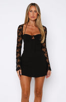 Won't Hide Long Sleeve Mini Dress Black