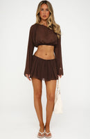 Capri Crush Mini Skirt Chocolate