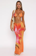 Luminous Maxi Skirt Sunset Floral