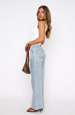 Layla Mid Rise Straight Leg Jeans Light Blue