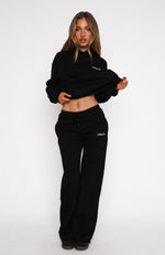 Match Your Words Wide Leg Sweatpants Black