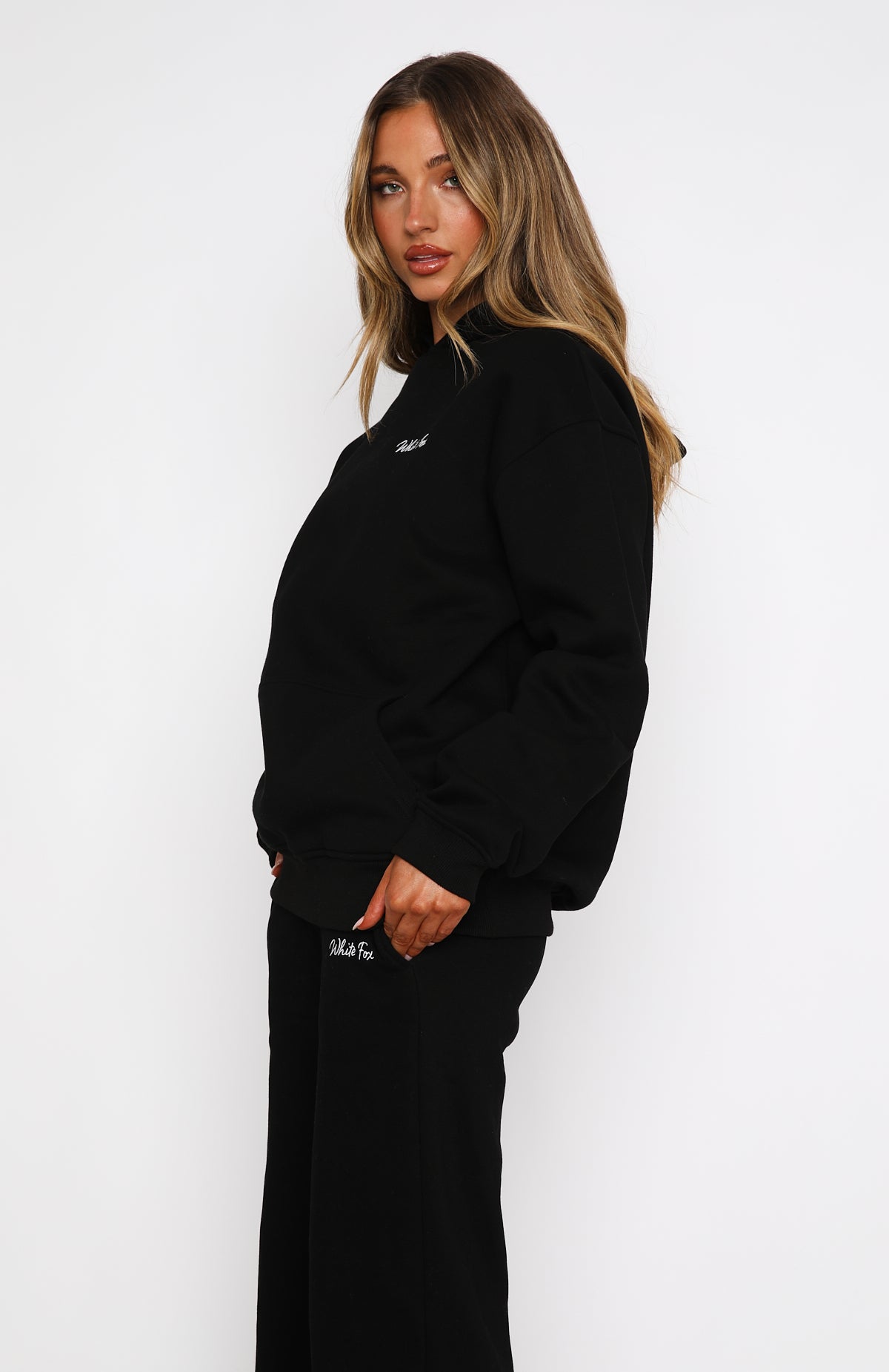 Match Your Words Oversized Hoodie Black | White Fox Boutique