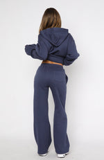 Match Your Words Wide Leg Sweatpants Navy