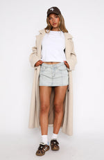 Single Soon Denim Mini Skirt Light Blue Acid