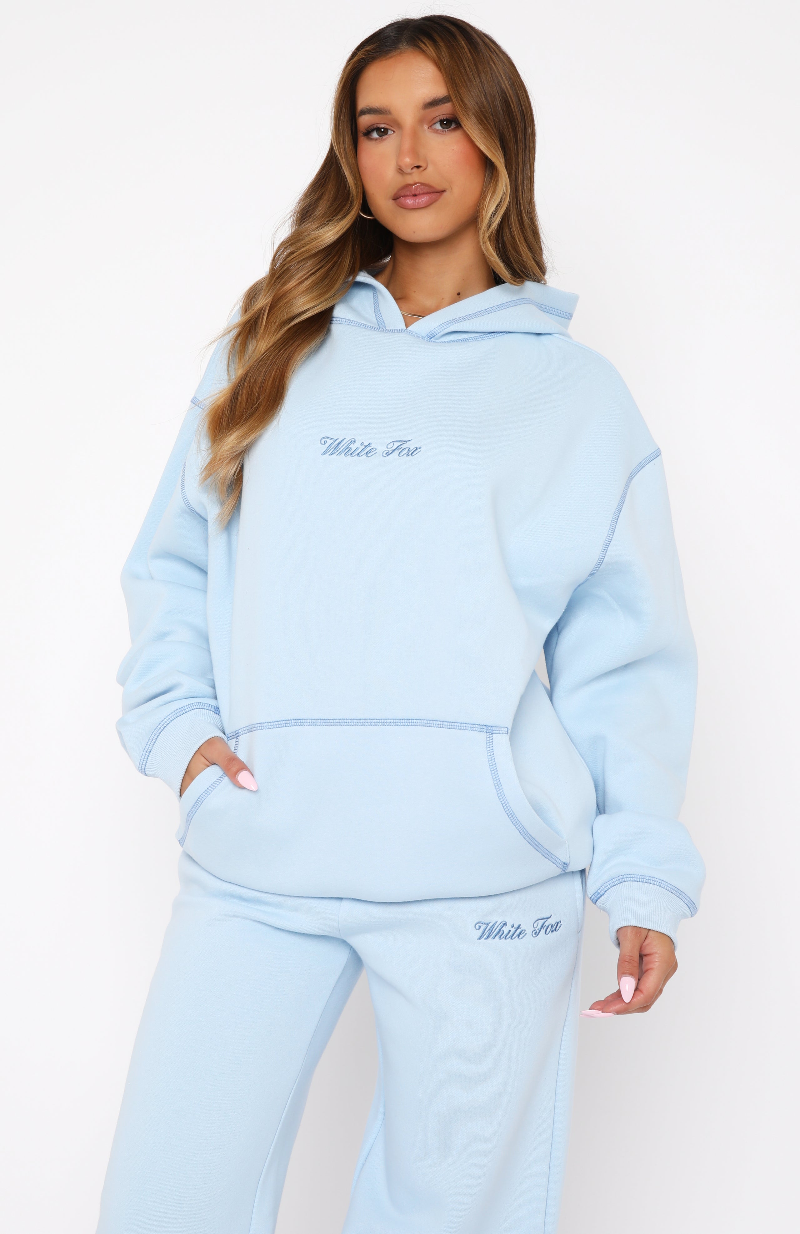 Instant Attraction Oversized Hoodie Baby Blue | White Fox Boutique UK
