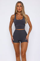 Stronger High Waisted Shorts 3" Charcoal