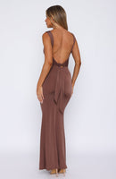 On My Own Again Maxi Dress Chocolate