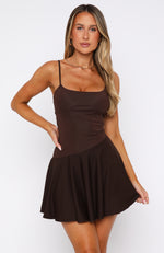 Wrapped Around You Mini Dress Chocolate