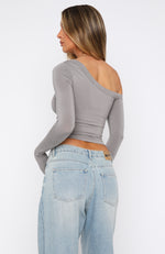 Predicting The Future Long Sleeve Top Grey Mist