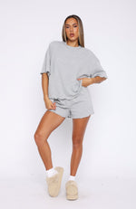 Tell You Everything Pyjama Shorts Grey Marle