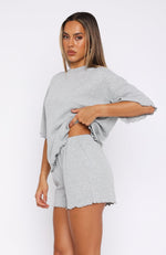 Tell You Everything Pyjama Shorts Grey Marle