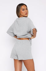 Tell You Everything Pyjama Shorts Grey Marle