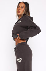 Offstage Cropped Zip Hoodie Shadow