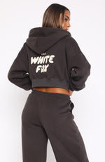 Offstage Cropped Zip Hoodie Shadow