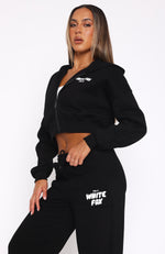 Offstage Cropped Zip Hoodie Monochrome