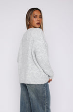 Don't Doubt It Oversized Sweater Light Grey