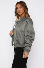 Walk On Out Bomber Jacket Olive