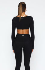 Thriving Long Sleeve Crop Black