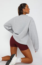 Sporty Girl Oversized Sweater Grey Marle