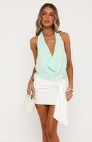 Bright Intentions Cowl Halter Top Mint