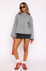 Winter's Chill Knit Sweater Grey