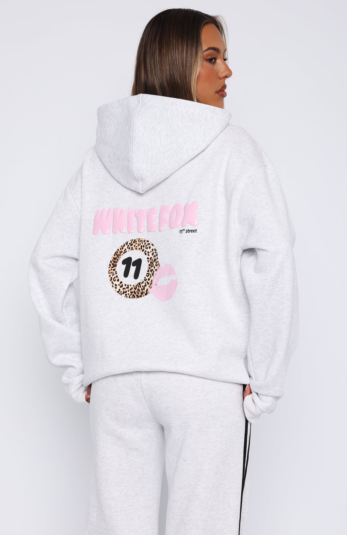 11th Street She's So Lucky Oversized Hoodie Leopard Splice | White Fox ...