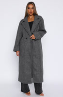 Winter Holiday Oversized Coat Charcoal