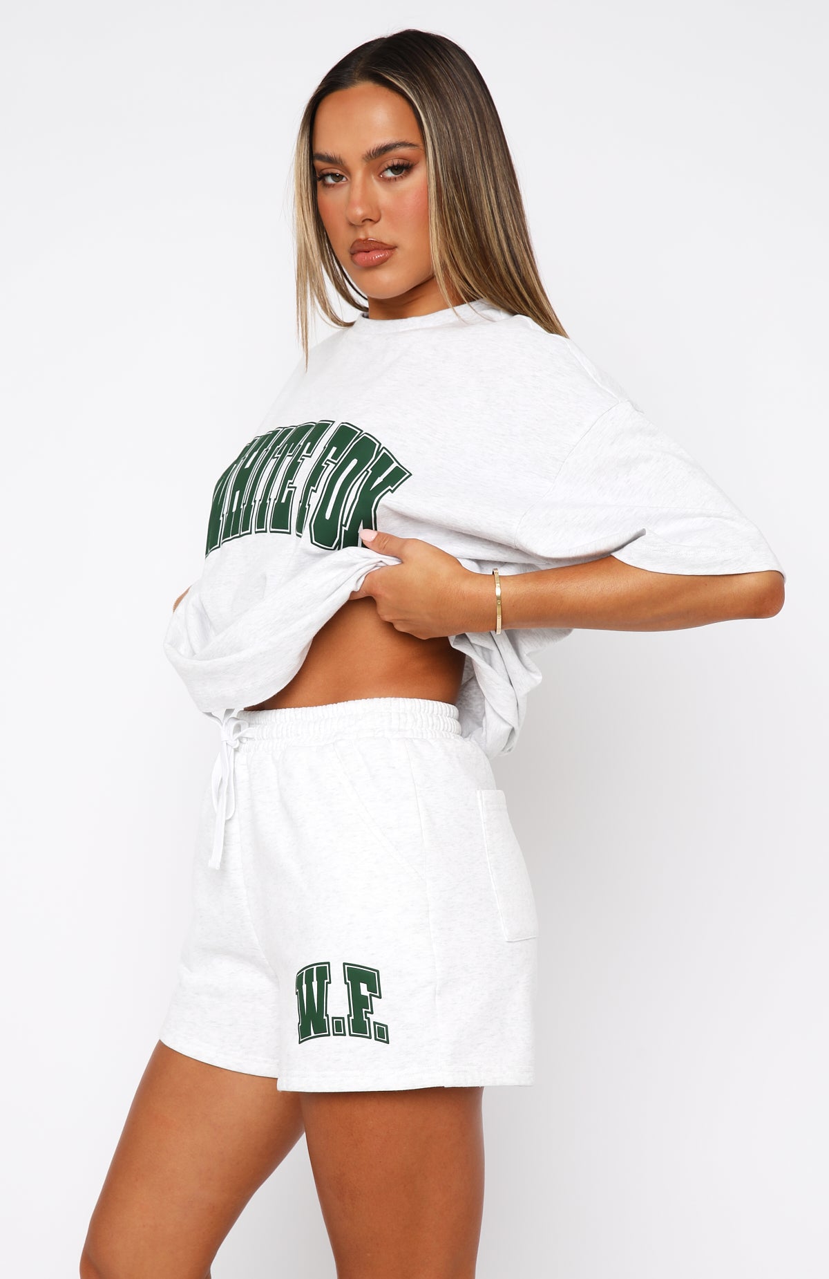 Decade Classics Varsity Lounge Shorts Grey Marle | White Fox Boutique UK