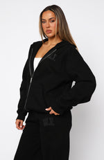 Decade Classics Varsity Zip Front Hoodie Black