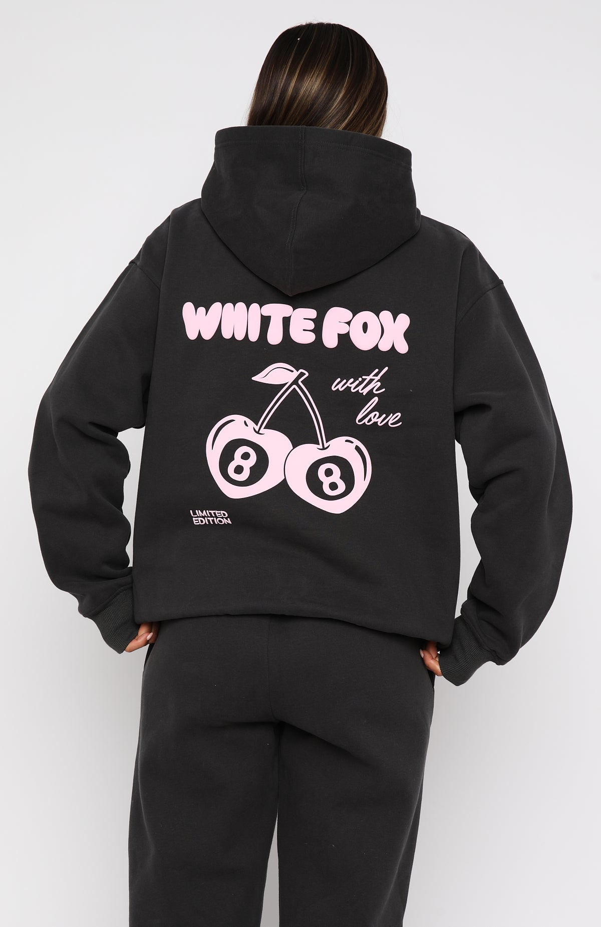 With Love In The Moment Oversized Hoodie Charcoal | White Fox