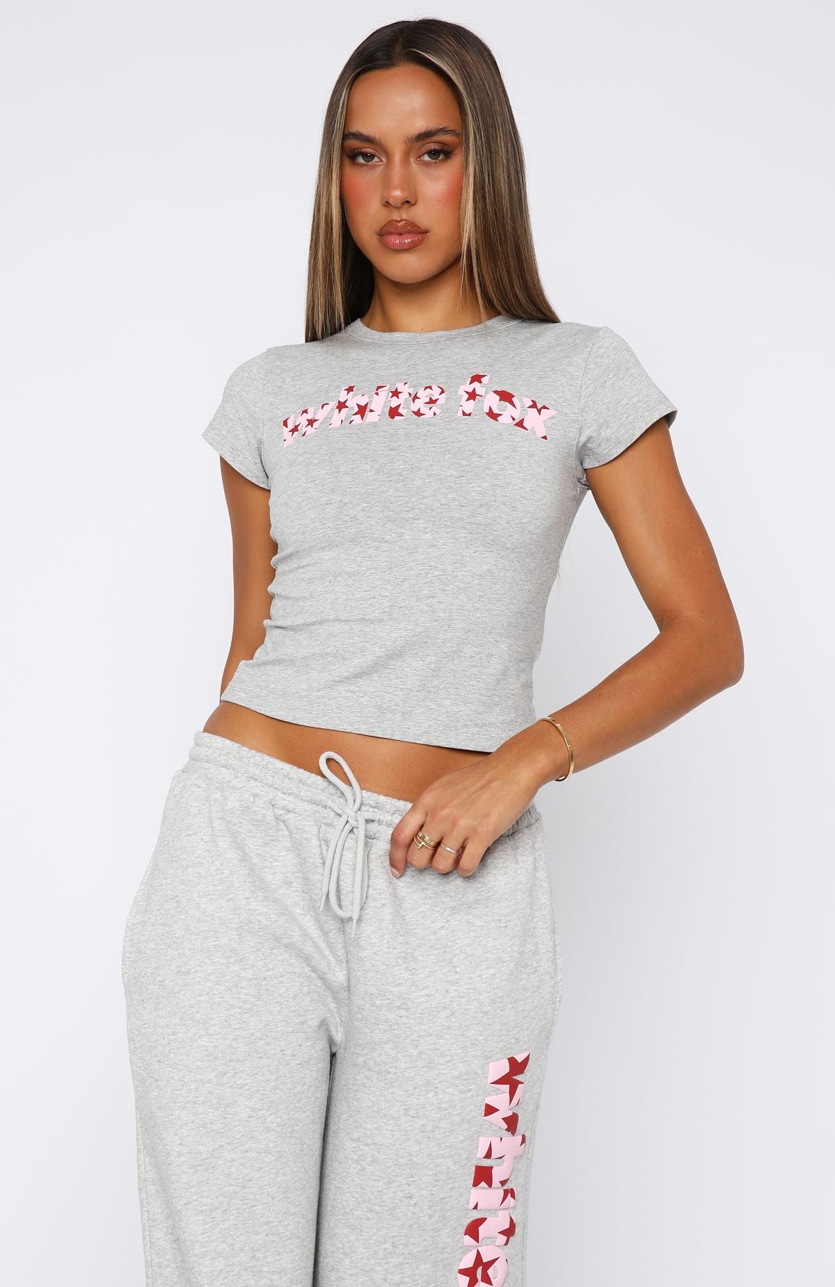 From The Archives Jaxx Baby Tee Dark Grey Marle | White Fox Boutique UK