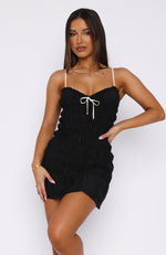 French Revival Mini Dress Black