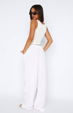 Live It Up Linen Pants White