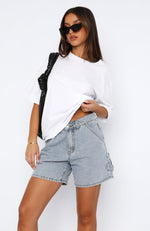 Time Well Spent Denim Shorts Light Blue