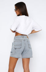 Time Well Spent Denim Shorts Light Blue