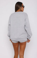 Run The World Oversized Sweater Grey Marle