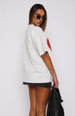 Love Burst Oversized Tee Grey Marle