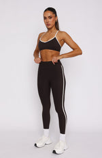 Core Workout High Waisted Leggings Espresso/Cream