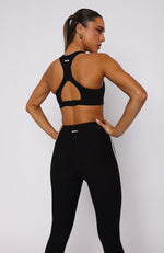 Worn Out High Support Sports Bra Black